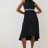 Coupon 🎁 Karen Millen Soft Tailored Embellished High Low Midi 👗 Dress 🛒 -OCCASION DRESSES Sale2023 bkk04424 black xl