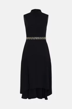 Coupon 🎁 Karen Millen Soft Tailored Embellished High Low Midi 👗 Dress 🛒 -OCCASION DRESSES Sale2023 bkk04424 black xl 3
