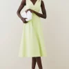 Cheapest 🤩 Karen Millen Structured Seam Detail Full Midi 👗 Dress ⌛ -OCCASION DRESSES Sale2023 bkk04453 soft20lime xl