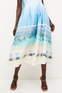 Best deal 🛒 Karen Millen Lydia Millen Tie Up Scenic Print Maxi 👗 Dress ❤️ -OCCASION DRESSES Sale2023 bkk04632 blue xl 5