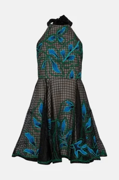 Wholesale ⌛ Karen Millen Geo And Floral Applique Organdie Mini 👗 Dress 👏 -OCCASION DRESSES Sale2023 bkk04639 black xl 3