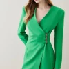 Promo ๐ Karen Millen Strong Shoulder Wrap Mini ๐ Dress โญ 2 Promo ๐ Karen Millen Strong Shoulder Wrap Mini ๐ Dress โญ -OCCASION DRESSES Sale2023 bkk04657 green xl