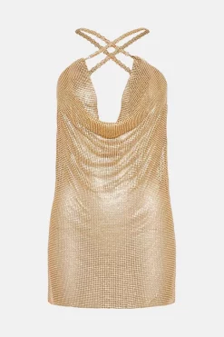Coupon โ๏ธ Karen Millen Diamante Chain Mail Cowl Side Split Mini ๐ Dress โ 9 Coupon โ๏ธ Karen Millen Diamante Chain Mail Cowl Side Split Mini ๐ Dress โ -OCCASION DRESSES Sale2023 bkk04671 gold xl 3