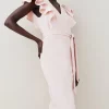 Wholesale 🤩 Karen Millen Tailored Frill Sleeve Belted Midi 👗 Dress 🥰 -OCCASION DRESSES Sale2023 bkk04725 blush xl