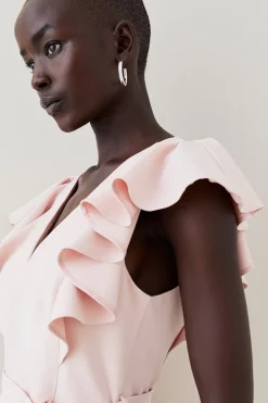 Wholesale 🤩 Karen Millen Tailored Frill Sleeve Belted Midi 👗 Dress 🥰 -OCCASION DRESSES Sale2023 bkk04725 blush xl 1