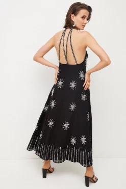 Top 10 😀 Karen Millen Crystal Embellished Halterneck Maxi 👗 Dress 👍 -OCCASION DRESSES Sale2023 bkk04822 black xl 4