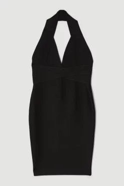 Best Sale 🧨 Karen Millen Bandage V Neck Knitted Mini 👗 Dress 🥰 -OCCASION DRESSES Sale2023 bkk05026 black xl 3