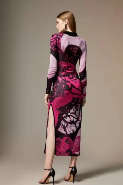 Flash Sale 🎁 Karen Millen British Museum Slinky Knit Star Mapped Jacquard Midaxi 👗 Dress 😀 -OCCASION DRESSES Sale2023 bkk05048 multi xl 4