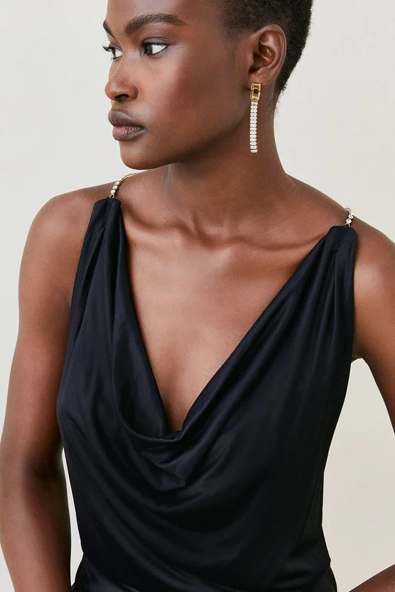 Cheap ๐ Karen Millen Slinky Cowl Neck Diamante Jersey Maxi ๐ Dress ๐ 4 Cheap ๐ Karen Millen Slinky Cowl Neck Diamante Jersey Maxi ๐ Dress ๐ - Image 2