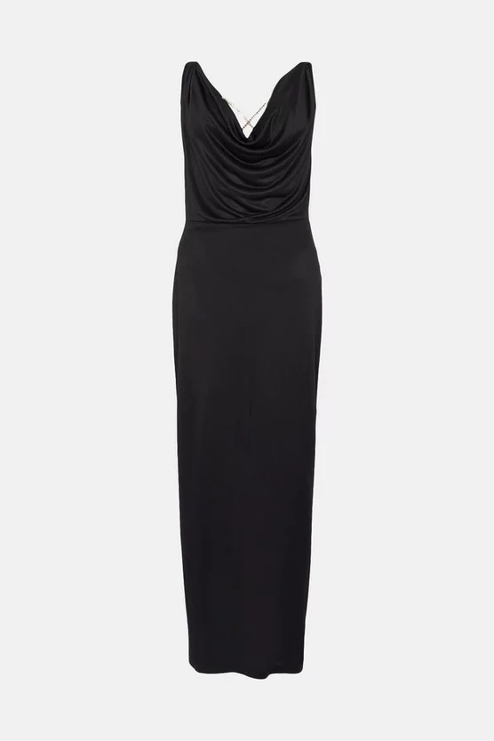 Cheap ๐ Karen Millen Slinky Cowl Neck Diamante Jersey Maxi ๐ Dress ๐ 6 Cheap ๐ Karen Millen Slinky Cowl Neck Diamante Jersey Maxi ๐ Dress ๐ - Image 4