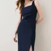Outlet 🎉 Karen Millen Structured Crepe Strap Midi Tailored 👗 Dress 🥰 -OCCASION DRESSES Sale2023 bkk05596 navy xl