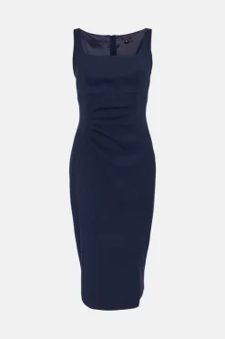 Outlet 🎉 Karen Millen Structured Crepe Strap Midi Tailored 👗 Dress 🥰 -OCCASION DRESSES Sale2023 bkk05596 navy xl 3