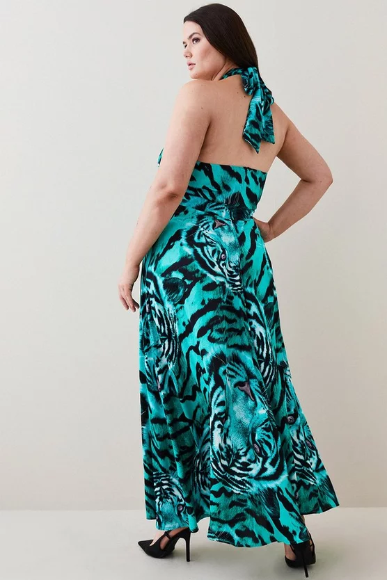 Brand new ๐ Karen Millen Plus Size Tiger Viscose Satin Maxi ๐ Dress โค๏ธ 5 Brand new ๐ Karen Millen Plus Size Tiger Viscose Satin Maxi ๐ Dress โค๏ธ - Image 3