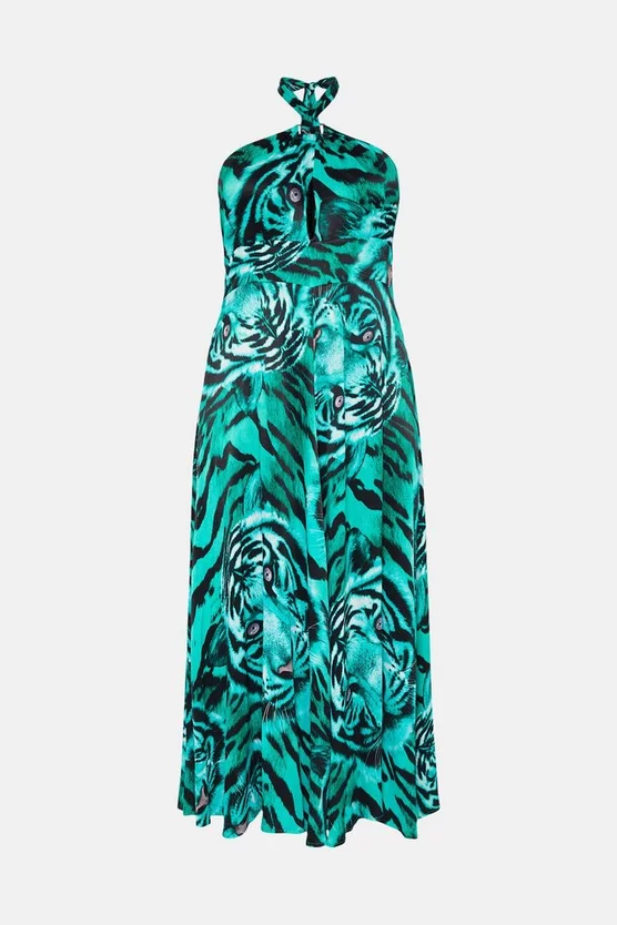 Brand new ๐ Karen Millen Plus Size Tiger Viscose Satin Maxi ๐ Dress โค๏ธ 6 Brand new ๐ Karen Millen Plus Size Tiger Viscose Satin Maxi ๐ Dress โค๏ธ - Image 4