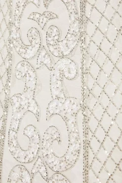 Hot Sale 🔔 Karen Millen Embellished Kimono Sleeve Beaded Mini 👗 Dress 🎁 -OCCASION DRESSES Sale2023 bkk05747 iridescent xl 5