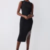 Brand new 😍 Karen Millen Crystal Fringe Diamante Back Pencil Midi 👗 Dress 🥰 -OCCASION DRESSES Sale2023 bkk06072 black xl