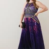 Cheapest ⭐ Karen Millen Plus Size Geo Guipure Metallic Woven Midi 🎉 -OCCASION DRESSES Sale2023 bkk06139 purple xl