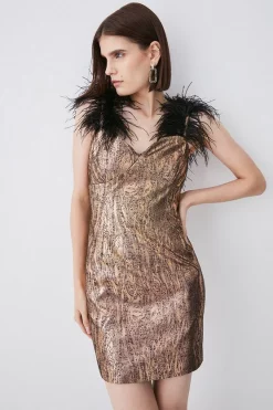 Best reviews of ✨ Karen Millen Feather Strap Jacquard Mini 👗 Dress 🛒