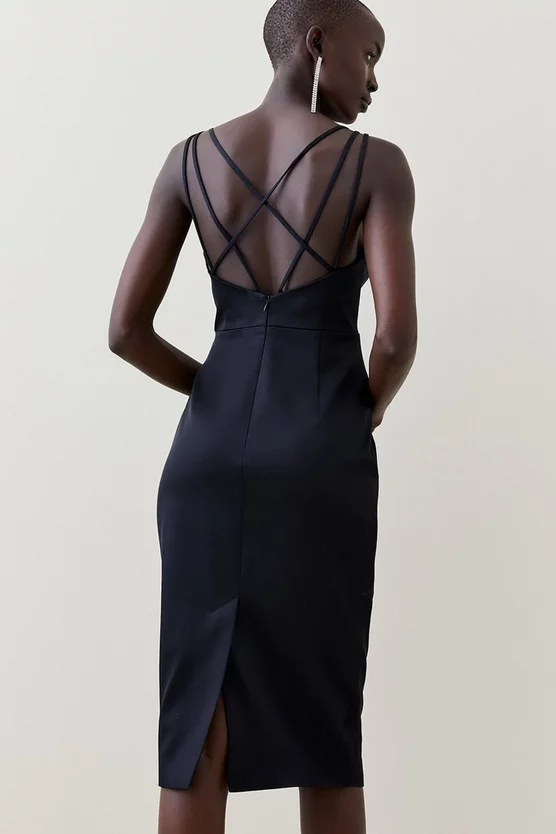 Deals ๐ Karen Millen Italian Structured Satin Strappy Midi ๐ Dress ๐ 5 Deals ๐ Karen Millen Italian Structured Satin Strappy Midi ๐ Dress ๐ - Image 3