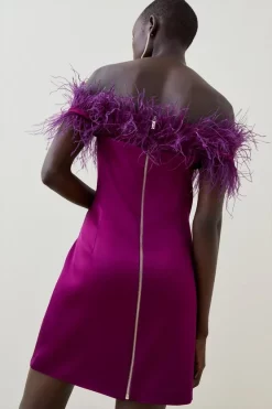 Deals ๐ Karen Millen Italian Structured Satin Feather Bardot Mini ๐ Dress ๐งจ 9 Deals ๐ Karen Millen Italian Structured Satin Feather Bardot Mini ๐ Dress ๐งจ -OCCASION DRESSES Sale2023 bkk06461 magenta xl 2