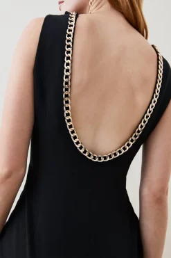 Buy 💯 Karen Millen Compact Stretch Chain Detail Pencil Midi 👗 Dress 🔔 -OCCASION DRESSES Sale2023 bkk06492 black xl 2