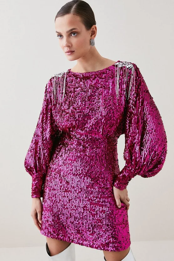 Deals ๐ Karen Millen Sequin Crystal Embellished Woven Mini ๐ Dress ๐ 9 Deals ๐ Karen Millen Sequin Crystal Embellished Woven Mini ๐ Dress ๐ - Image 7