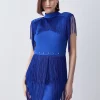 Hot Sale 🛒 Karen Millen Fringed Ponte Detail Midi 👗 Dress ❤️ -OCCASION DRESSES Sale2023 bkk06584 electric20blue xl