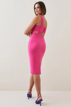 Top 10 😉 Karen Millen Figure Form Cross Front Woven 👗 Dress ✔️ -OCCASION DRESSES Sale2023 bkk06736 pink xl 4