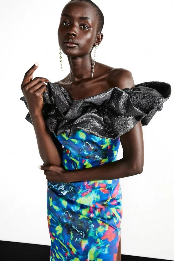 Top 10 ๐ Karen Millen Weston Kaleidoscope Print Bardot Maxi ๐ Dress ๐ฏ 4 Top 10 ๐ Karen Millen Weston Kaleidoscope Print Bardot Maxi ๐ Dress ๐ฏ - Image 2