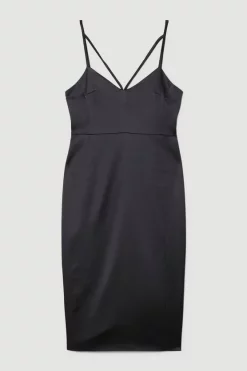 Best reviews of ✨ Karen Millen Italian Structured Satin Pencil Midi 👗 Dress 😉 -OCCASION DRESSES Sale2023 bkk06758 black xl 3
