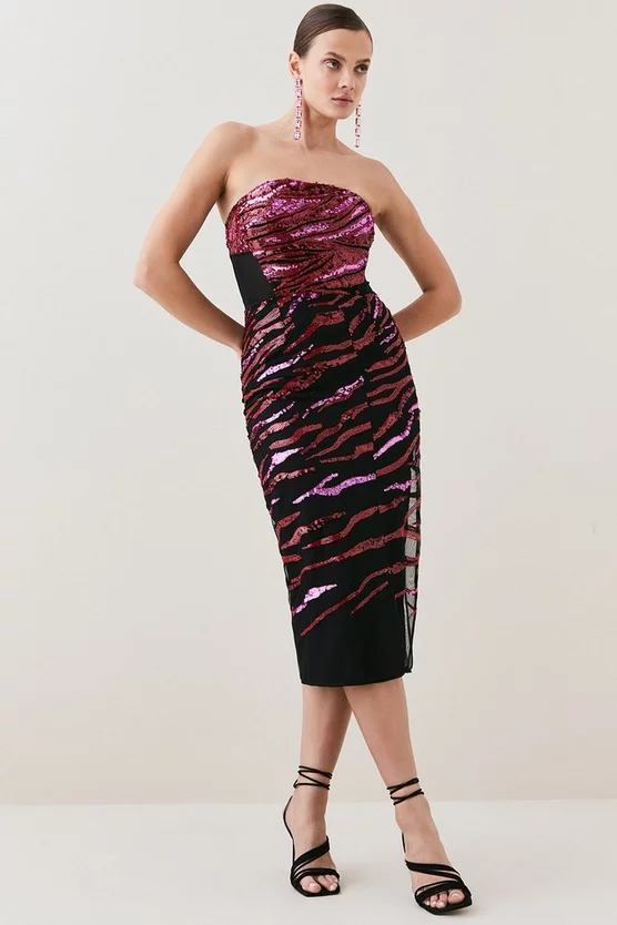 Top 10 🥰 Karen Millen Petite Abstract Sequin Bandeau 👗 Dress 🎉 5 Top 10 🥰 Karen Millen Petite Abstract Sequin Bandeau 👗 Dress 🎉 - Image 4