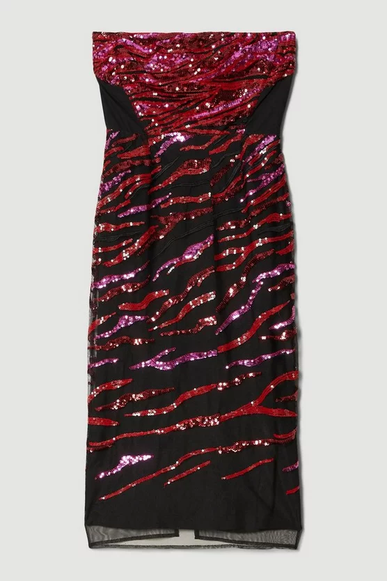 Top 10 🥰 Karen Millen Petite Abstract Sequin Bandeau 👗 Dress 🎉 6 Top 10 🥰 Karen Millen Petite Abstract Sequin Bandeau 👗 Dress 🎉 - Image 5