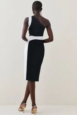 Coupon 😉 Karen Millen Italian Structured Satin Asymmetric Pencil Midi 👗 Dress 🔥 -OCCASION DRESSES Sale2023 bkk06845 multi xl 2