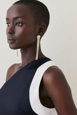 Coupon 😉 Karen Millen Italian Structured Satin Asymmetric Pencil Midi 👗 Dress 🔥 -OCCASION DRESSES Sale2023 bkk06845 multi xl 4