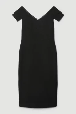 Discount 👍 Karen Millen Structured Crepe Cross Detail Midi 👗 Dress 😀 -OCCASION DRESSES Sale2023 bkk06911 black xl 3