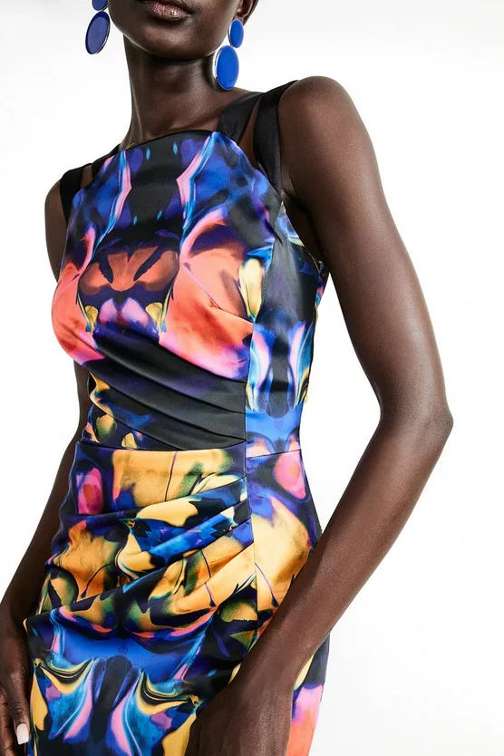 Discount 👏 Karen Millen Weston Mirrored Marble Print Pencil Midi Drs ❤️ 4 Discount 👏 Karen Millen Weston Mirrored Marble Print Pencil Midi Drs ❤️ - Image 2