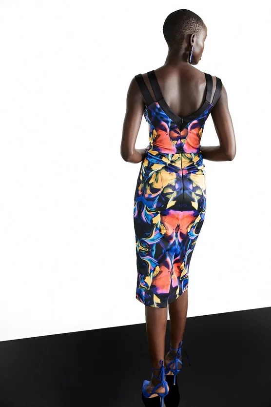 Discount 👏 Karen Millen Weston Mirrored Marble Print Pencil Midi Drs ❤️ 5 Discount 👏 Karen Millen Weston Mirrored Marble Print Pencil Midi Drs ❤️ - Image 3