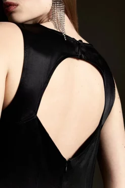 Outlet 👍 Karen Millen Viscose Satin Column Midi 👗 Dress 🔔 14 Outlet 👍 Karen Millen Viscose Satin Column Midi 👗 Dress 🔔 -OCCASION DRESSES Sale2023 bkk07026 black xl 4