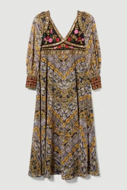 Wholesale ⭐ Karen Millen Plus Size Baroque Embroidered And Bead Midi 👗 Dress 🔔 -OCCASION DRESSES Sale2023 bkk07043 multi xl 3