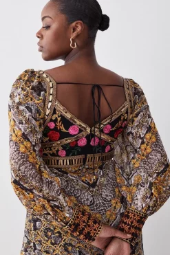 Wholesale ⭐ Karen Millen Plus Size Baroque Embroidered And Bead Midi 👗 Dress 🔔 -OCCASION DRESSES Sale2023 bkk07043 multi xl 4