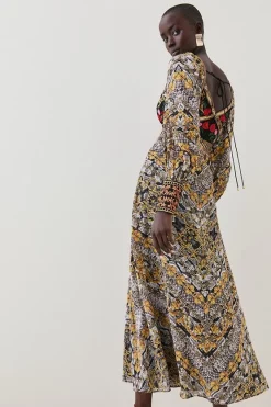 New ⭐ Karen Millen Baroque Embroidered And Bead Woven Midi 👗 Dress ✔️ -OCCASION DRESSES Sale2023 bkk07047 multi xl 2