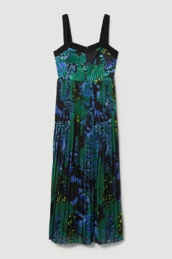 Discount ✨ Karen Millen Plus Size Top Stitch Pleated Butterfly Woven Midi 👗 Dress 🔥 -OCCASION DRESSES Sale2023 bkk07052 green xl 3