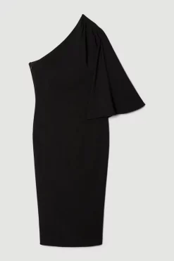 Brand new ⌛ Karen Millen Compact Viscose Cape Pencil Midi 👗 Dress 🌟 -OCCASION DRESSES Sale2023 bkk07065 black xl 3