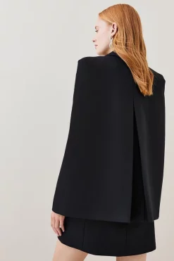 Outlet ✨ Karen Millen Clean Tailored Cape Blazer Mini 👗 Dress ✨ -OCCASION DRESSES Sale2023 bkk07073 black xl 2