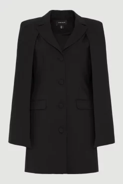 Outlet ✨ Karen Millen Clean Tailored Cape Blazer Mini 👗 Dress ✨ -OCCASION DRESSES Sale2023 bkk07073 black xl 3
