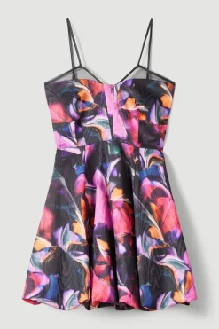 Best Sale 👍 Karen Millen Marble Jacquard Puffball Mini Prom 👗 Dress 😉 -OCCASION DRESSES Sale2023 bkk07095 multi xl 3