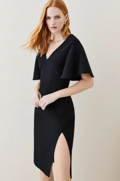 Hot Sale ๐ Karen Millen Structured Crepe Angel Sleeve Pencil Midi ๐ Dress ๐ 12 Hot Sale ๐ Karen Millen Structured Crepe Angel Sleeve Pencil Midi ๐ Dress ๐ -OCCASION DRESSES Sale2023 bkk07098 black xl 2