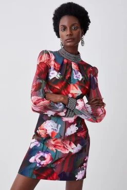 Discount ✔️ Karen Millen Diamante Trim Floral Woven Mini 👗 Dress 🥰 -OCCASION DRESSES Sale2023 bkk07113 floral xl 2
