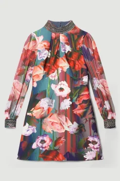 Discount ✔️ Karen Millen Diamante Trim Floral Woven Mini 👗 Dress 🥰 -OCCASION DRESSES Sale2023 bkk07113 floral xl 3