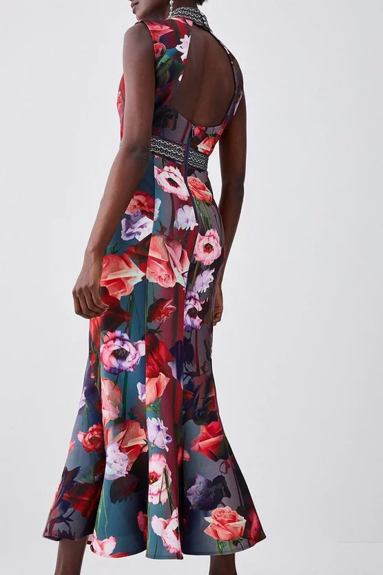 Deals ❤️ Karen Millen Diamante Trim Floral Woven Maxi 👗 Dress 🔥 5 Deals ❤️ Karen Millen Diamante Trim Floral Woven Maxi 👗 Dress 🔥 - Image 3